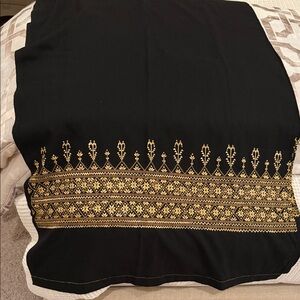Black and Gold Patterned Shawl
